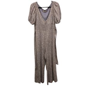 Auguste The Label Dean Juliette Floral Wide Leg Puff Sleeve Jumpsuit Sz 10 Boho